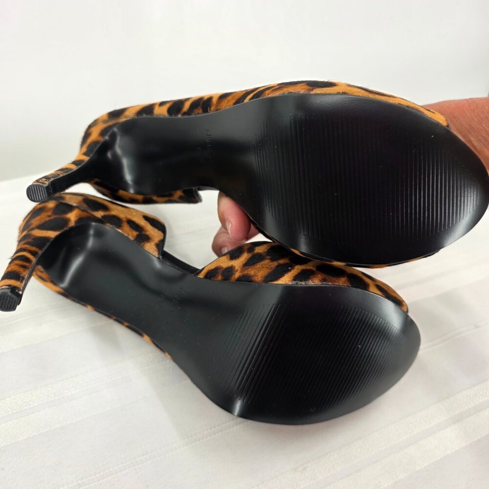 NINE WEST Expensive Platform Pump D'Orsay Leopard Hair Shoes Heels 7.5 NWOB - Picture 9 of 10